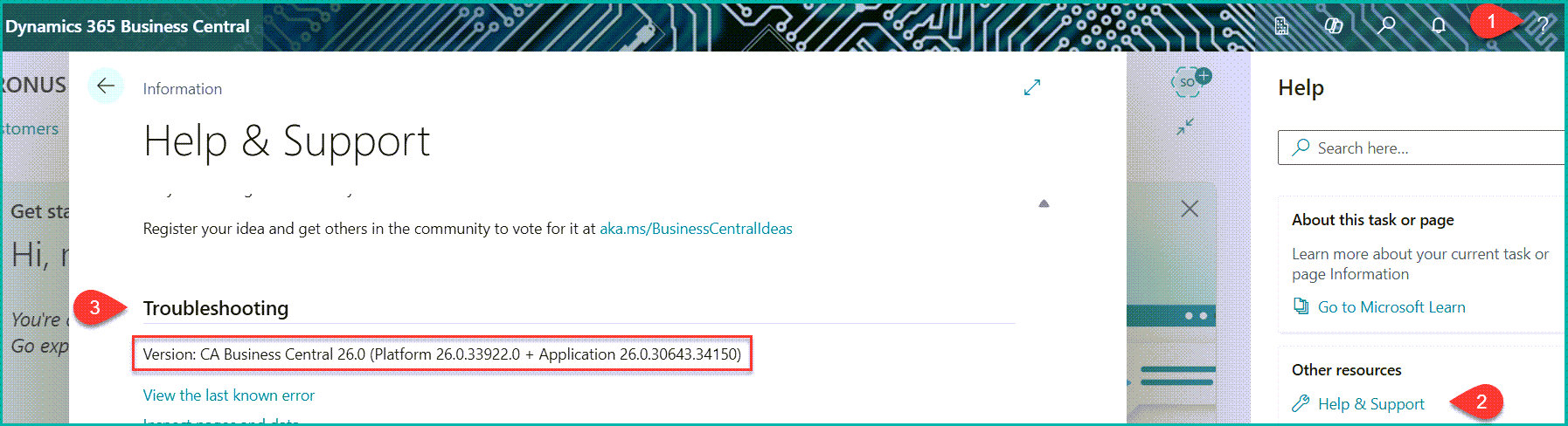 Business Central Version Check Help Business Central Version Check Help