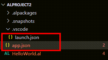 App.json and launch.json in Business Central